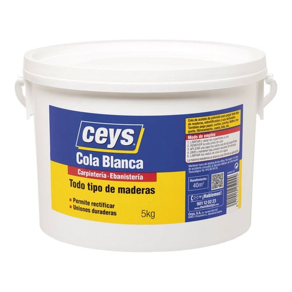 Trälim - Ceys - 501705 - 5 kg - Polyvinylacetat - Vit färg