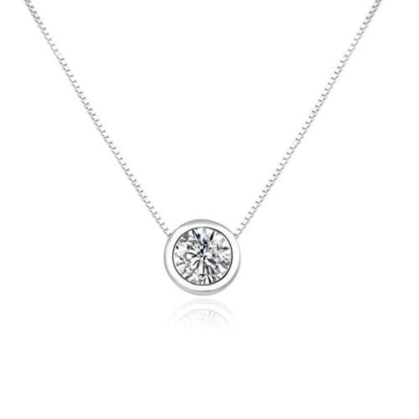 Collier - AGATO - AGS1579/47-W - Sterling silver 925 - Kubisk zirkon - Justerbar längd 42 cm