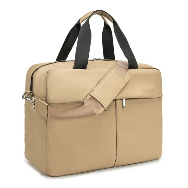 Laptopväska 16” CELIMS | Dagsväska 40x30x20 cm | Axelväska | Beige