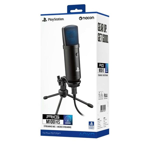 Mikrofon för Streaming - NACON - RIG M100 - Cardioid - Kompatibel med PS5/PS4 - USB-kabel 3m