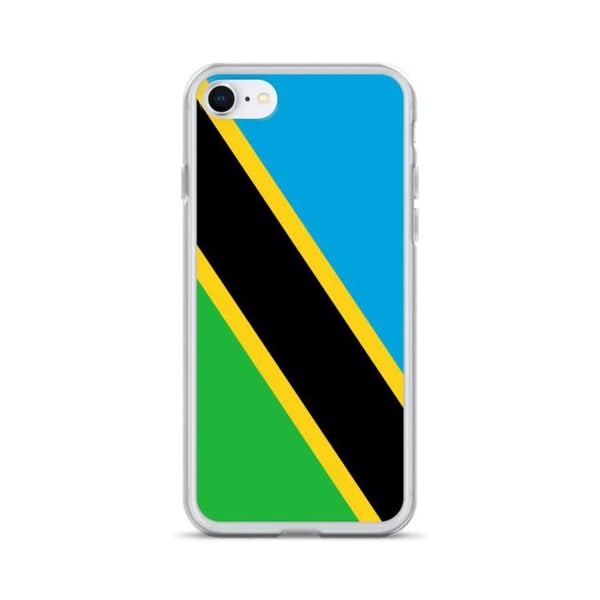 Mobilskal – Tanzanias flagga – Kompatibel med iPhone 8 – Flexibelt fodral – Slitstarkt och stötsäkert – Silikon – Pixelforma