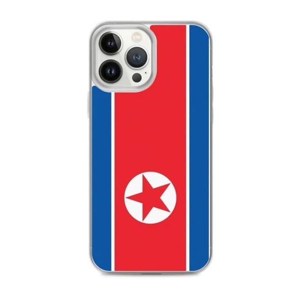 Mobilskal – Nordkoreas flagga – Kompatibel med iPhone 13 Pro Max – Flexibelt fodral – Slitstarkt och stötsäkert – Pixelforma