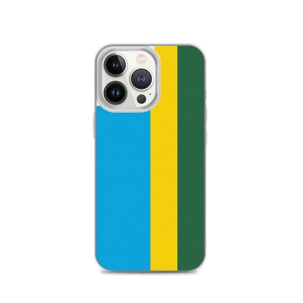 Telefonfodral – Rwandas flagga – Kompatibel med iPhone 13 Pro – Mjuk fodral – Slittålig och stötsäker - Silikon - Pixelforma