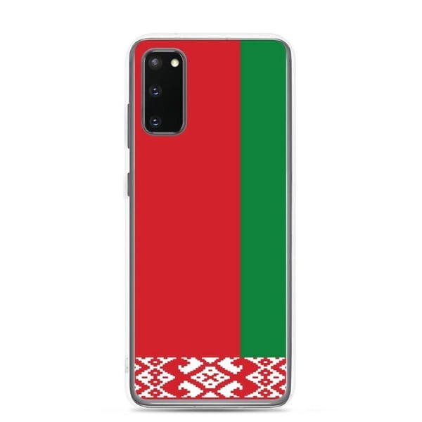 Mobiltelefonfodral – Vitryska flaggan – Kompatibel med Samsung Galaxy S20 Plus – Mjukt fodral – Motståndskraftig och stöttålig – Pixelforma