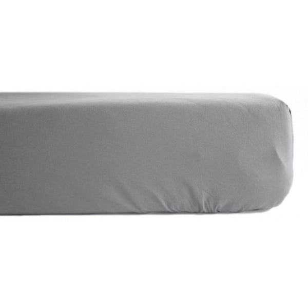 Lakan med resårband i ren kamlad percale bomull, 80 trådar/cm² med 35 cm gummiband Vent du sud - Stål - 140 x 190 cm gummiband på 35 cm.