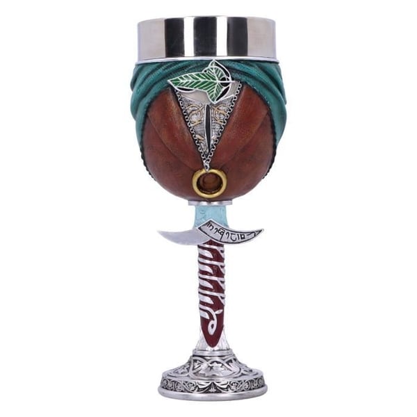 Kopp - Sagan om ringen - Frodo - 19,5 cm - Handmålad harts - Avtagbar kopp i rostfritt stål- USED