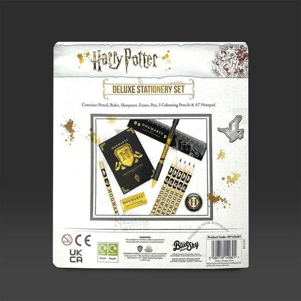 Set med kontorsmaterial - BLUE SKY - Harry Potter - Deluxe - Hogwarts - Svart och Guld