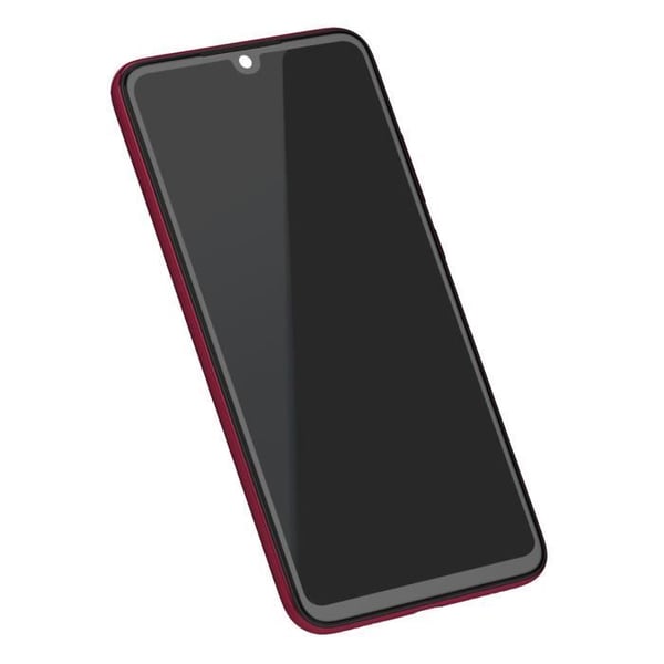 LCD-skärm - Xiaomi - Redmi Note 7 - Förmonterad Touchglass - Röd Chassi - Servicepack