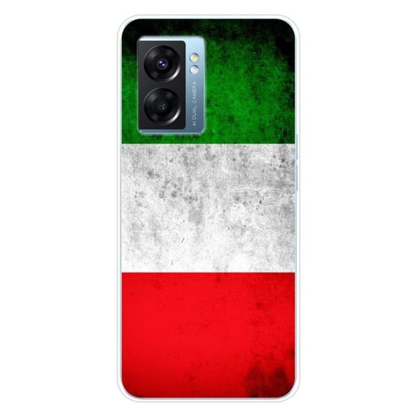 1001Coques - Silikonfodral kompatibelt med Oppo A77 5G A57 4G A57 5G - Mönster italiensk flagga - Originaldesign tryckt i Frankrike
