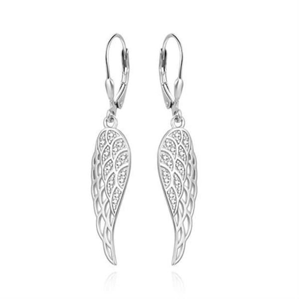 Hängande örhängen - AGATO - Änglavingar - Silver 925 - Kubiska zirkon - Säker stängning