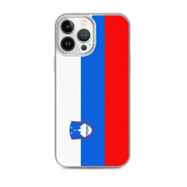 Mobilskal – Sloveniens flagga – Kompatibel med iPhone 13 Pro Max – Flexibelt fodral – Stöttåligt och slagbeständigt – Pixelforma