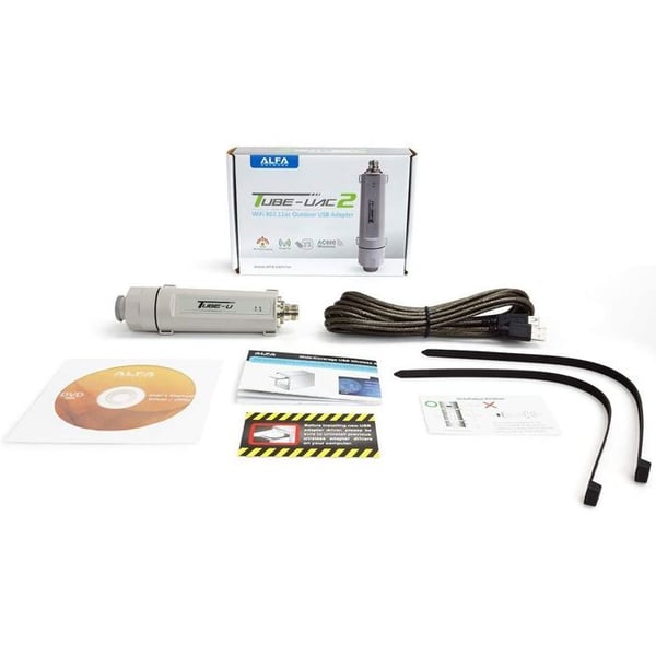 USB-adapter - ALFA NETWORK - Tube-UAC2 - Wi-Fi 802.11ac - Dubbelband 2.4/5 GHz - Utomhus