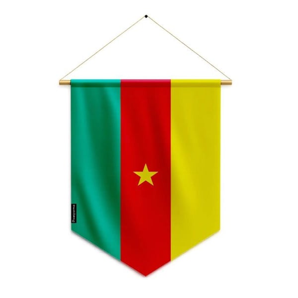 Fanion – Kameruns flagga – 30 x 45 cm – Polyester – Att hänga – Pixelforma