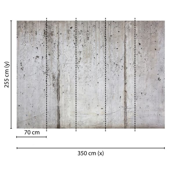 Fototapet betongimitation M1-No.60404 Digitaltryck Grå Svart
