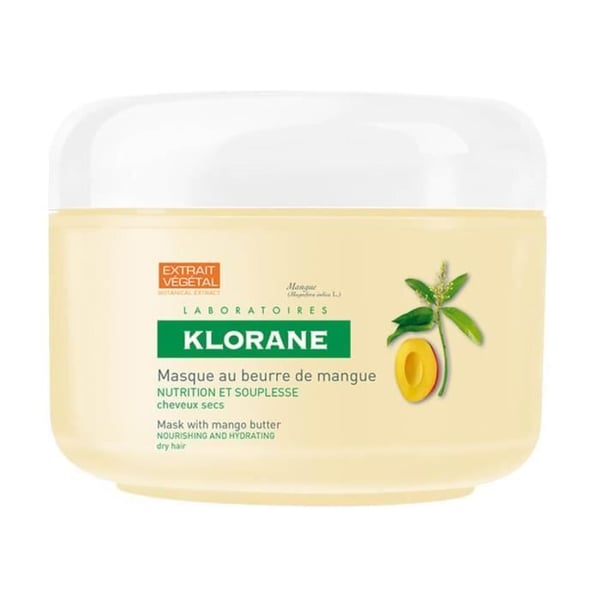 Maske - Klorane - Mangosmör - 150 ml - Alla hårtyper - Vuxen