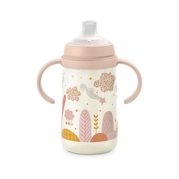 Nappflaska med anti-kolik silikonhandtag och pip 270 ml +6 månader