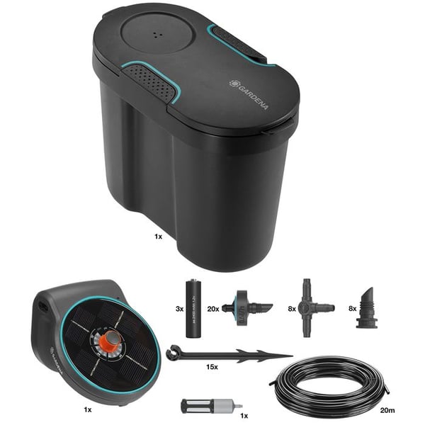 GARDENA AquaBloom solar automatisk vandingsløsning - Med vandreserve - Op til 20 planter - Drypvanding (13301-20)