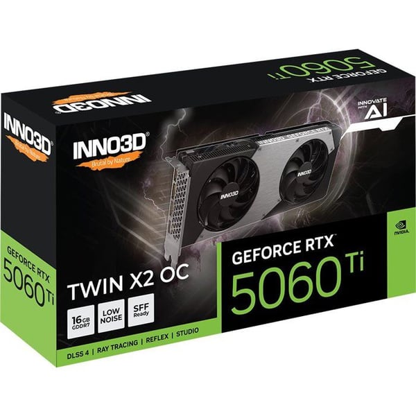 INNO3D - Grafikkort - NVIDIA RTX 5060Ti TWIN X2 OC - N506T2-16D7X-191073N - 16Go