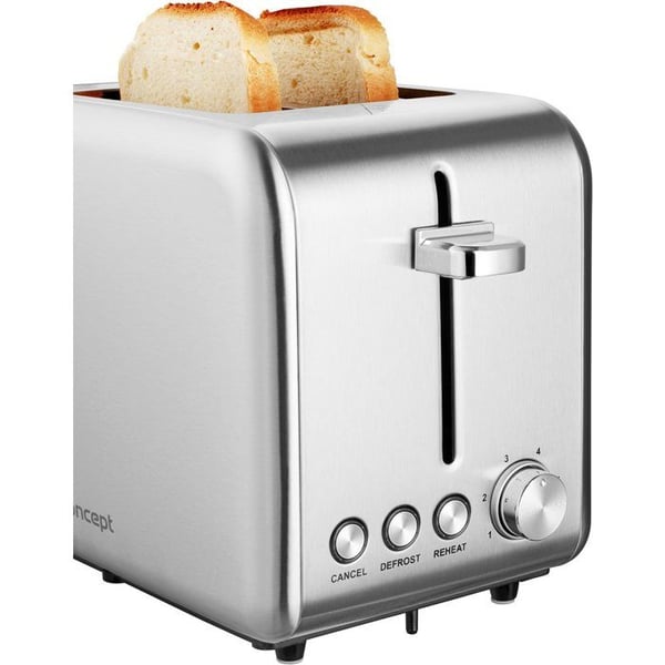 Brödrost - TE2050 SYMPHONY CONCEPT - 2 skivor - 950 W - Silver - Automatisk avstängning