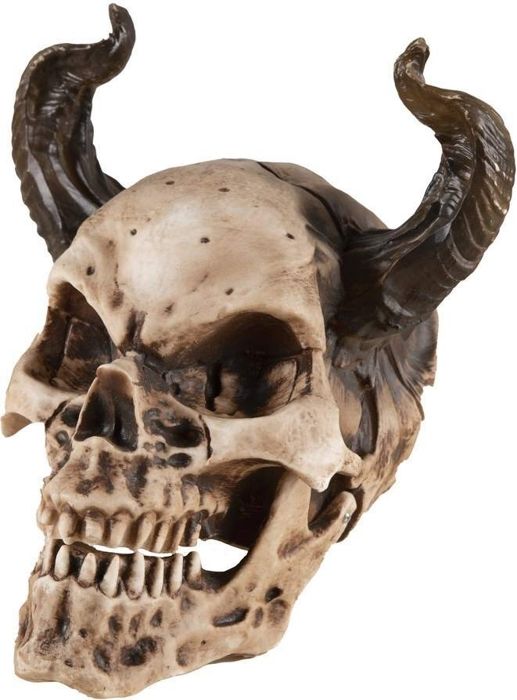 Festdekoration - LILLA CLOWN - Skalle med horn - 20 cm - Att ställa - Halloween-tema