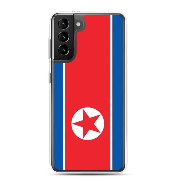 Mobilskal - Samsung - Galaxy S21 Ultra - Nordkoreansk flagga - Mjuk - Flerfärgad