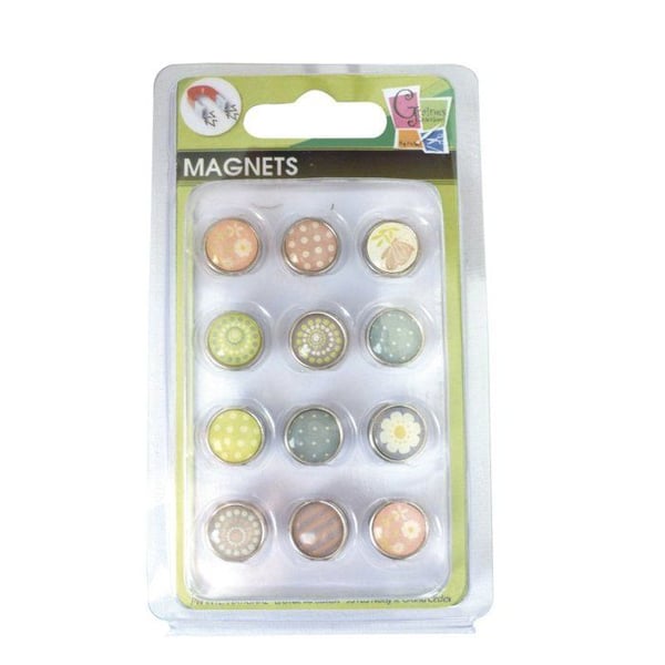 Graine Créative - Mini epoxymagnet Ø12mm Vår 12 stycken