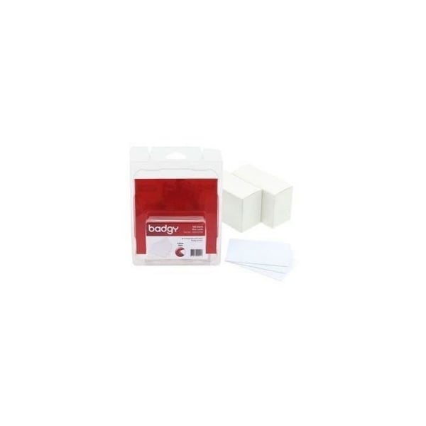 EVOLIS - PVC-kort - 20 mil vitt - 100 kort - För Badgy 100, 200, 1:a generationen - Paket med 100 vita PVC-kort 0,50 mm