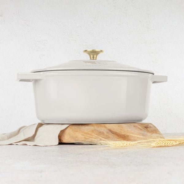 Gryta i gjutjärn - BERLINGERHAUS - Sahara Collection - 30 cm - Emaljerad - Färg krämfärgad