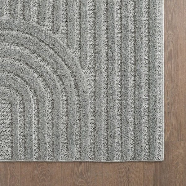Långhårig matta, bohemisk skandinavisk stil, Silver, vardagsrumsmatta, jute-baksida (Dimension: 200X290 cm)