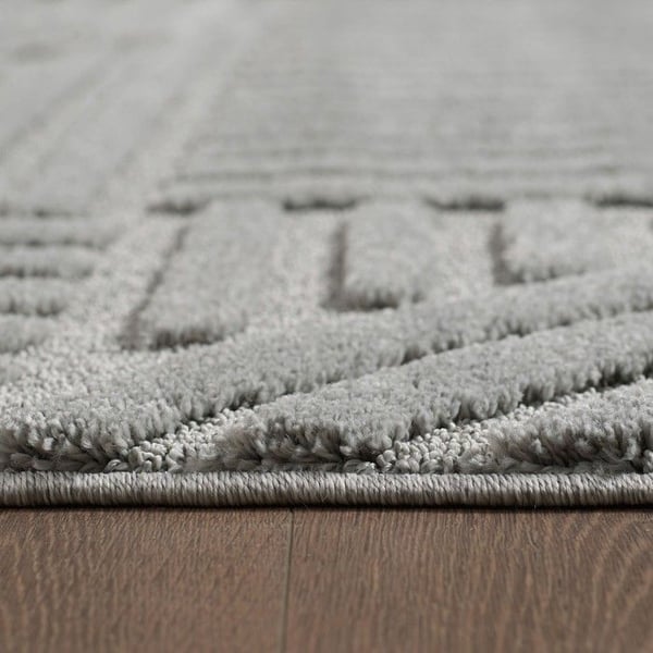 Långhårig matta, bohemisk skandinavisk stil, Silver, vardagsrumsmatta, jute-baksida (Dimension: 200X290 cm)