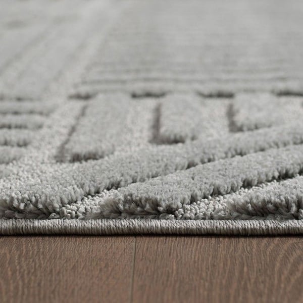 Långhårig matta, bohemisk skandinavisk stil, Silver, vardagsrumsmatta, jute-baksida (Dimension: 200X290 cm)
