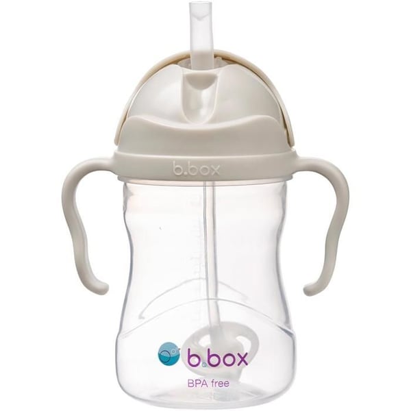 Barnmugg - B.BOX - Mugg med sugrör - Ergonomisk - Volym 240 ml - Beige