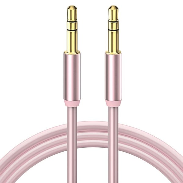 Ljudkabel Jack - AGPTE - Hane till USB - 3,5 mm - Överföring och Laddning - Rosa färg
