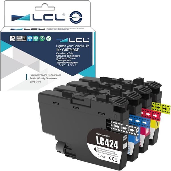 TRAHOO-LC424 Kompatibla bläckpatroner för Brother LC 424 Kompatibel med Brother DCP-J1200W DCP-J1200WE skrivare (1 [J114]
