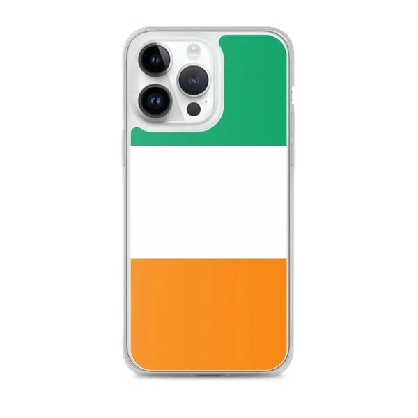 Telefonfodral – Ivorianska flaggan – Kompatibel med iPhone 14 Pro Max – Mjuk fodral – Starkt och stötsäkert – Pixelforma