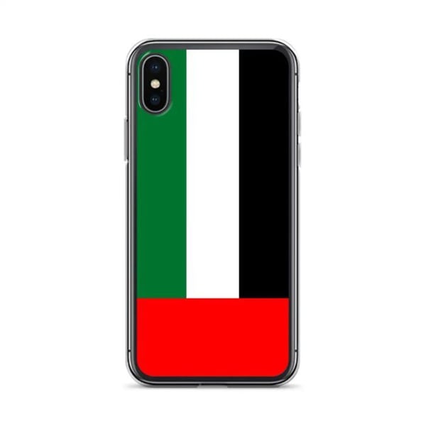 Mobilskal – Förenade Arabemiratens flagga – Kompatibel med iPhone XS – Flexibelt fodral – Slitstarkt och stöttåligt – Pixelforma