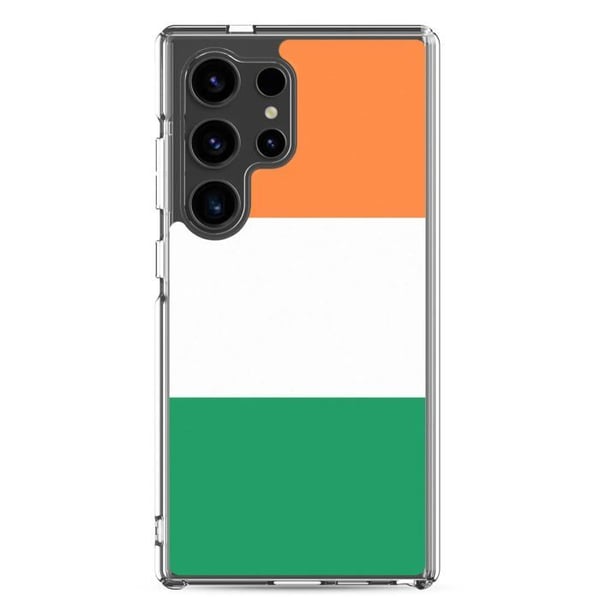 Mobilskal – Irlandsflagga – Kompatibel med Samsung Galaxy S24 – Mjuk fodral – Slitstark och Stötsäker – Pixelforma