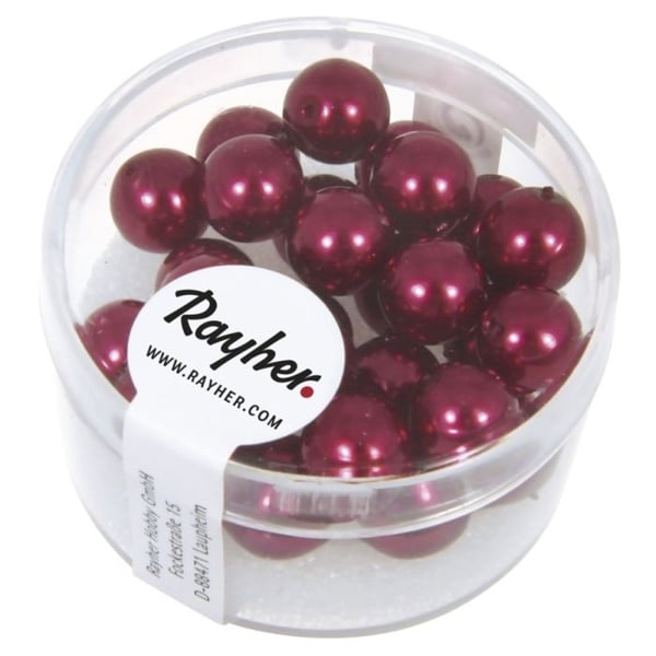 Glaspärlor - RAYHER - Bordeaux - Röd - Mix
