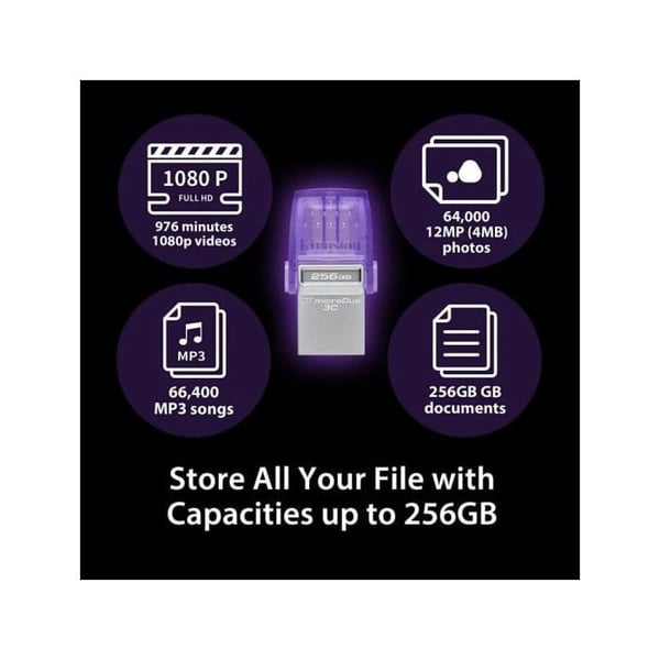 USB-minne - KINGSTON - Dt Microduo 3C - 64 GB - USB Typ-A och Typ-C - USB 3.0