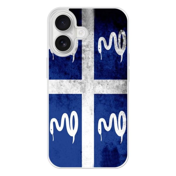 Coque i silikonförstärkt tryckt kompatibel med Apple iPhone 16 Martinique-flaggan