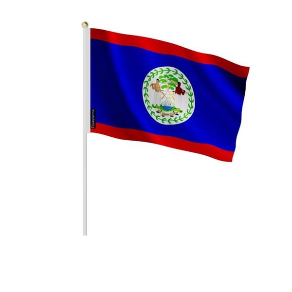 Mini Flagga av Belize – 30 x 45 cm – Att Hålla i Handen – Polyester – 1 styck – Pixelforma