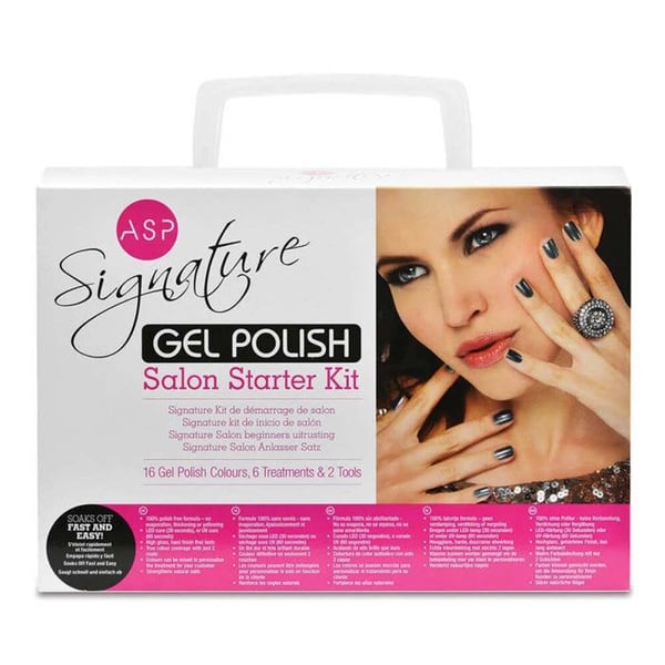 Manikyrstartkit - ASP - Gel Polish Signature - 16 färger 14 ml - 4 vårdprodukter inkluderade - LED/UV hållbarhet 2-3 veckor