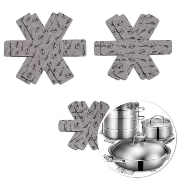 Skålar med skydd - Set om 6 - Absorberande filt - 3 storlekar (38/36/26 cm) - Vit