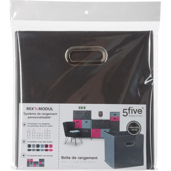 Förvaringslåda 31 x 31 x 31 cm Atmosphera - Antracit - 2 förvaringslådor