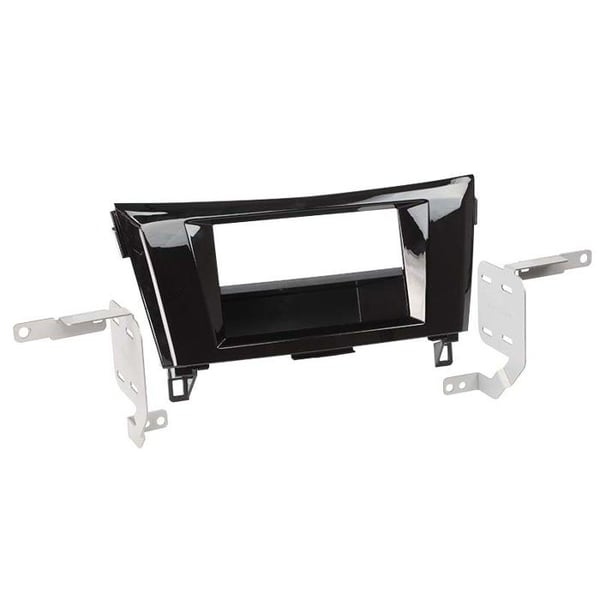 2-DIN frontadapter med förvaringsfack för Nissan Qashqai svart piano