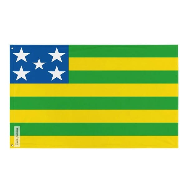 Flagga Goiás – 60 x 90 cm – Hållbar Polyester – 2 Metallöljett – Inomhus / Utomhus – Pixelforma