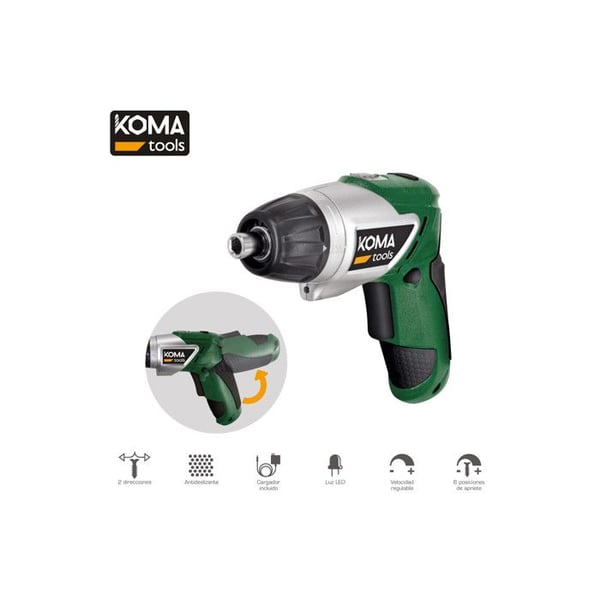 Batteridriven Skruvdragare Reversibel 3.6v Litium 1300ma 17,5x14,8cm Koma Tools