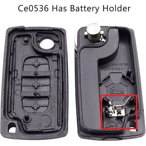 Nyckelfodral Peugeot 207 307 407 208 308 Citroën C3 C4 C5 Berlingo 3 knappar Etikett