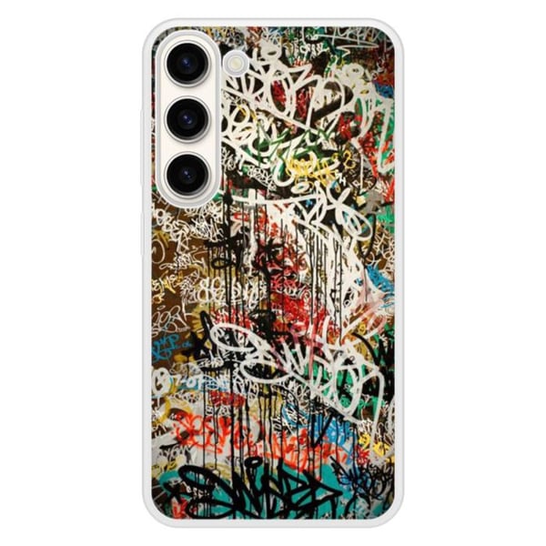Tålig silikonfodral med tryck som är kompatibelt med Samsung Galaxy S23 Graffiti 1