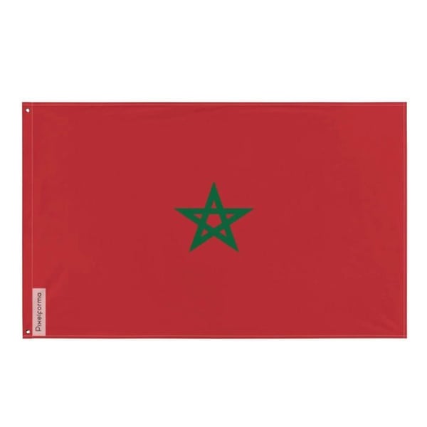 Marockos flagga – 60 x 90 cm – Syntetisk fiber – 2 metallöglor – Inomhus / Utomhus – Pixelforma